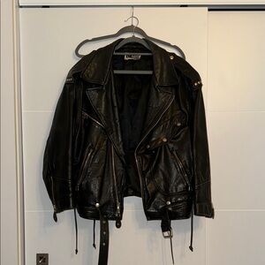 DKNY Black Leather Jacket Vintage